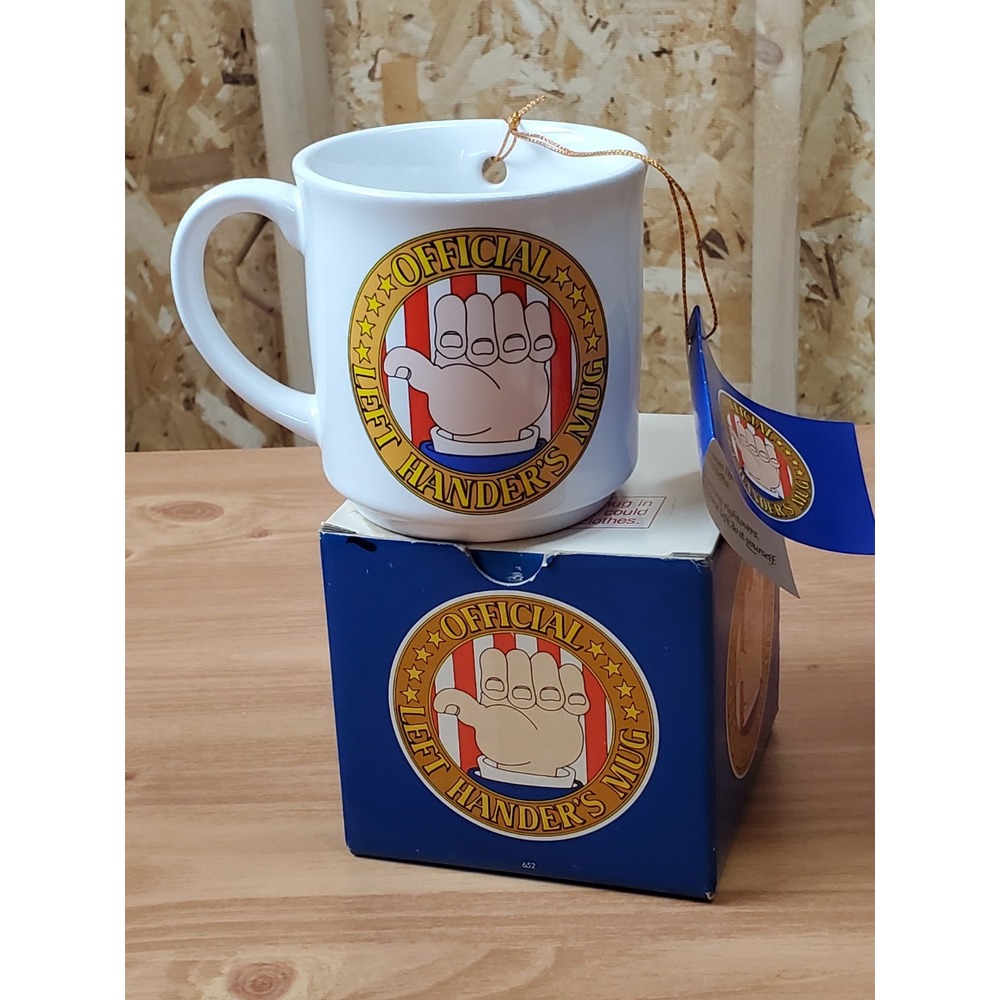 Vintage "Official Left Hander's Mug" Japan Novelty Funny Gag Gift Bill Of Lefts